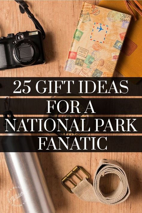 Find the perfect gift for your National Park lover with this gift guide created by a national park fanatic. #giftguides #outdoorlover National Parks Gift Ideas, National Park Souvenir Ideas, Nature Lover Gifts, National Park Wedding Theme, Park Ranger Aesthetic, Road Trip Accessories, Outdoor Lover Gifts, National Park Passport, Camping Must Haves