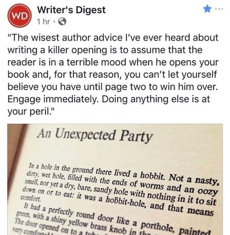 Engage immediately. Good advice! First Chapter Sentences, Story Opening Lines Ideas, Opening Sentences Ideas, First Sentence Ideas, Opening Line Prompts, How To Write An Opening Scene, Opening Scene Writing, How To Write The First Line Of A Book, Opening Scene Ideas