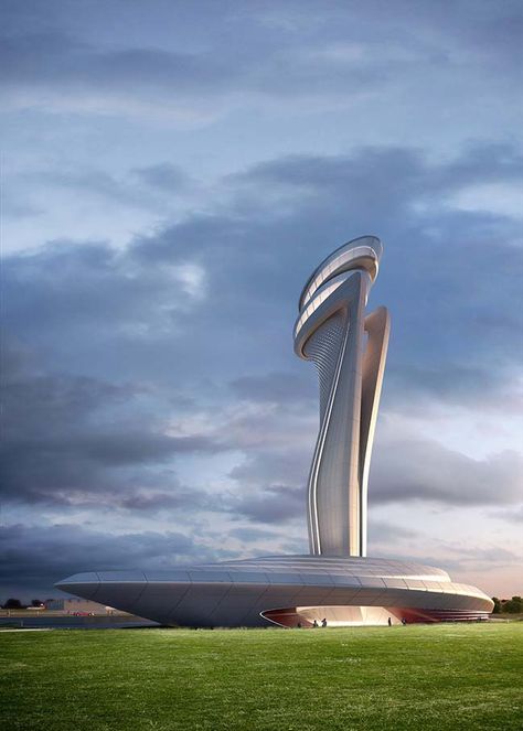 #architecture #tower #futuristic #istanbul #airport #design #contemporary #moderndesign #turkey Istanbul New Airport, Airport Tower, Airport Control Tower, Control Tower, Istanbul Airport, Airport Design, Air Traffic Control, Sacred Architecture, Skyscraper Architecture