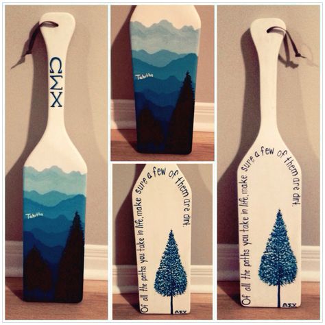 Outdoor / Adventure themed paddle! Sorority Paddles Mountains, Phi Sigma Pi, Paddle Ideas, Phi Sigma Rho, Greek Paddles, Alpha Phi Omega, Kappa Kappa Psi, Sigma Pi, Sorority Paddles