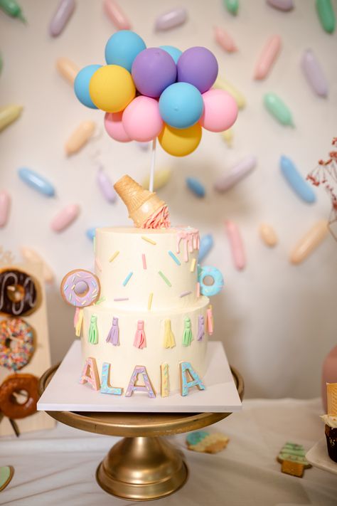 Sweet One Birthday Cake, Ice Cream Birthday Party Theme, Ice Cream Birthday Cake, Ice Cream Sprinkles, Special Birthday Cakes, 2nd Birthday Party For Girl, Ice Cream Theme, Ice Cream Birthday Party, Birthday Candy