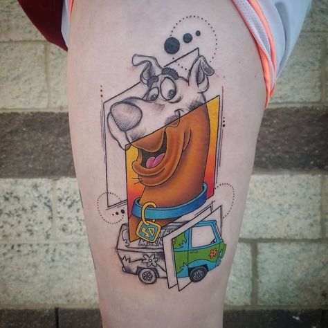 Scooby Doo Tattoo, Cartoon Tattoo, Tattoo Art Drawings, Cartoon Tattoos, Beauty Tattoos, S Tattoo, Thigh Tattoo, Body Tattoos, Big Tattoo