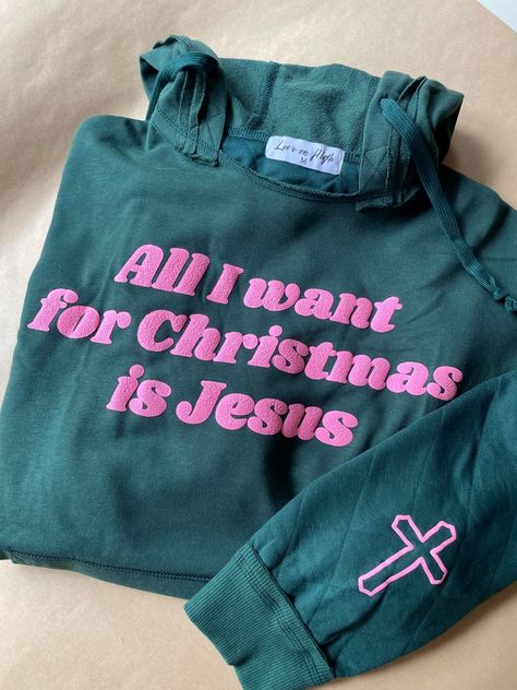 Puff Print Hoodie, Puff Hoodie, Christian Accessories, Gifts Christian, Christian Streetwear, Quilted Patchwork, Puff Print, All I Want For Christmas, Christian Christmas