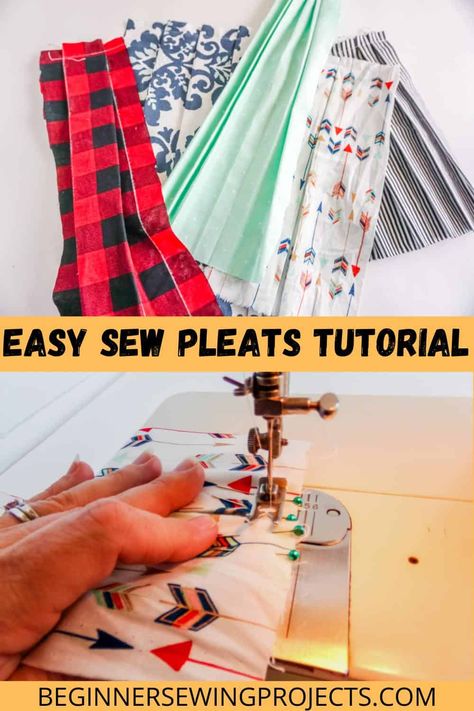 How To Sew Pleats Types Of Pleats, Sewing Online, How To Make Skirt, How To Make Box, Paper Fans, Sewing Skills, Back Stitch, Sewing Projects For Beginners, Dress Sewing Patterns