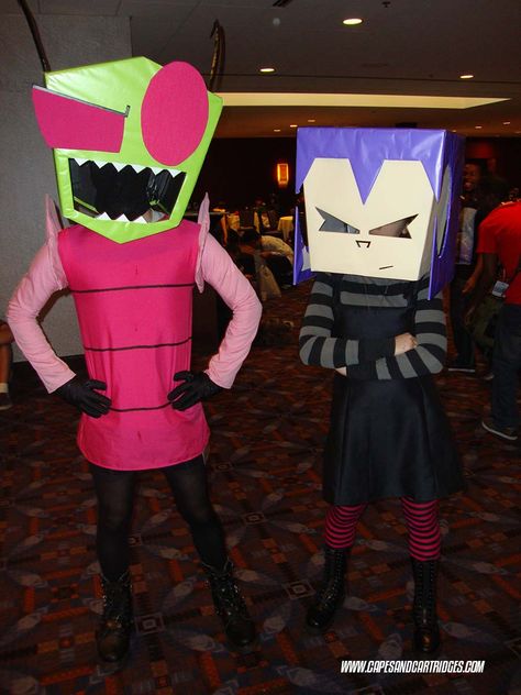 Zim and Gaz (Invader Zim) Invader Zim Halloween Costume, Invader Zim Costume, Invader Zim Halloween, Gaz Invader Zim, Halloween Fits, Sanrio Stuff, Dog Coloring Page, Cos Play, Costume Diy