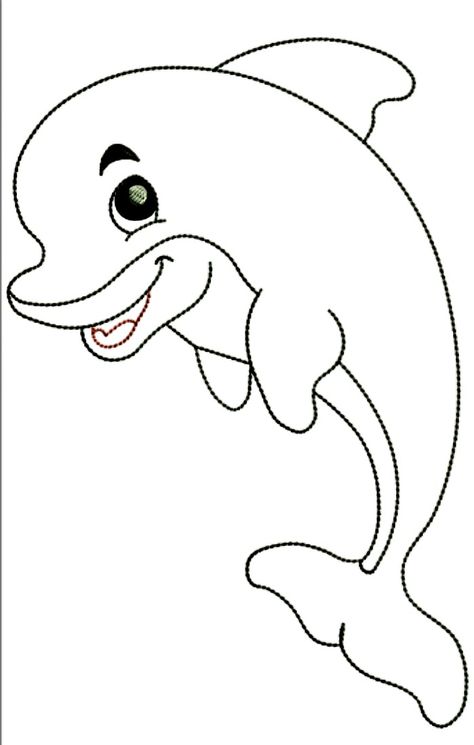 Dolphin Worksheet, Dolphin Outline, Animals Coloring Pages For Kids, Dolphin Drawing, Dolphin Coloring Pages, Free Kids Coloring Pages, Animal Vector, Bunny Coloring Pages, Bear Coloring Pages