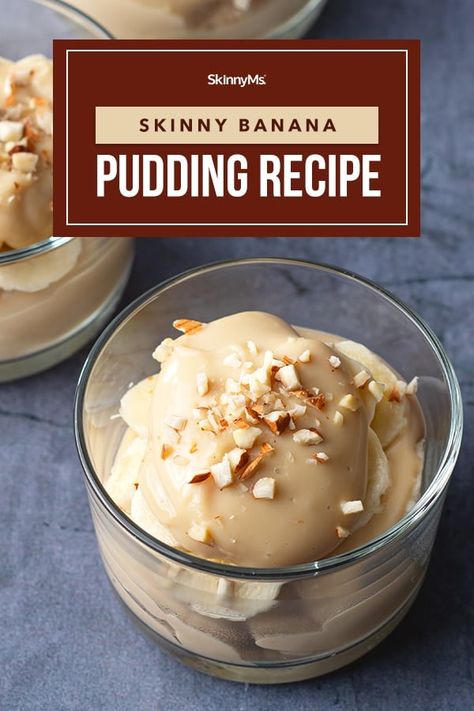 Perfectly Portioned Skinny Banana Pudding Recipe Banana Pudding Healthy, Prediabetes Recipes, Mini Banana Pudding, Banana Pudding Dessert, Healthy Banana Pudding, Pudding Healthy, Banana Pudding Desserts, Banana Pudding Recipe, Pudding Dessert