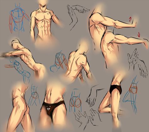 H Drawing Male Anatomy, Male Body Drawing, Male Figure Drawing, Anatomy Practice, Body Sketches, Body Drawing Tutorial, Human Figure Drawing, Art Kawaii, Anatomy Sketches