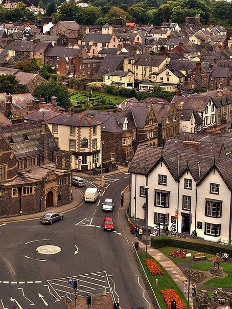 English Town, Famous Castles, Wales Uk, England And Scotland, A Town, England Travel, Wales England, Places Around The World, Aerial View