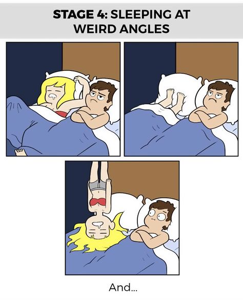 6-stages-sleeping-with-your-partner-funny-relationship-cartoon-jacob-andrews-04 Sleepy At Work, Work Cartoons, Relationship Cartoons, Baby Avengers, Couple Sleeping, Stages Of Sleep, Funny Relationship Memes, Boyfriend Memes, Marriage Humor