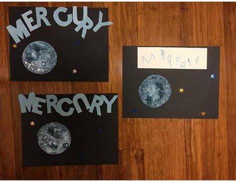 Mercury Preschool Activities, Mercury Planet Craft Preschool, Mercury Planet Craft, Mercury Craft, The Planets In Order, Planets Preschool, Planets In Order, Planetary Model, Craft Ideas For Toddlers