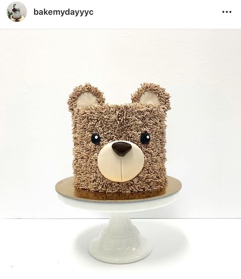 Bare Birthday Cakes, Moose Cake Ideas, Beary First Birthday Cupcakes, Teddy Cake Birthday, Beary First Birthday Cake Smash, Bear Cake Aesthetic, Bear Smash Cake 1st Birthdays, Brown Bear Cookies, Beary First Birthday Cake