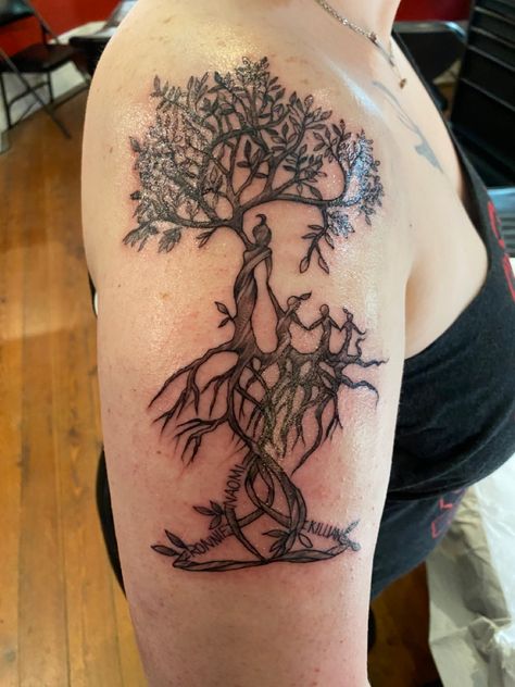 Tree Mom Tattoo, Tree Tattoo Feminine, Mother Son Viking Tattoo, Mother Tree Of Life Tattoo, Tree Mother Tattoo, Tree Of Life Mother Tattoo, Mom And Daughter Tree Tattoos, Tree Tattoo Designs For Women, Mother Tree