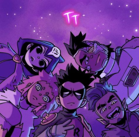 Glow Pfp, Superhero Humor, Teen Titans Characters, Spider Gang, Teen Titans Love, Original Teen Titans, Teen Titans Fanart, Teen Titan, Univers Dc