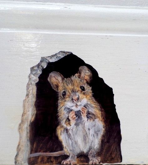 An adorable lil' mouse decal the kids will probably love. Just make sure to tell guests that it's FAKE. Besides, mice aren't this cute! 26 Pieces Of Decor To Help Customize Your Space Door Decorations College, Woodland Wall Decals, College Wall Decor, College Walls, Mouse Wall, Bird Wall Decals, Mouse Hole, House Decals, Woodland Wall