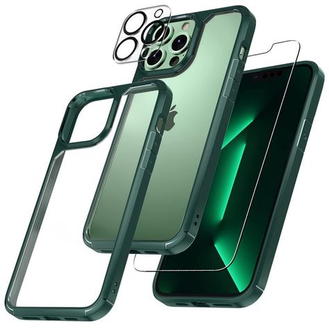 TAURI [3 in 1 Defender Designed for iPhone 13 Pro Case 6.1 Inch, with 2 Pack Tempered Glass Screen Protector + 2 Pack Camera Phone Case 13 Pro, Mobile Shop Design, Apple Ideas, Executive Protection, Lifeproof Case, Alpine Green, Phone Store, Private Security, Iphone 13pro