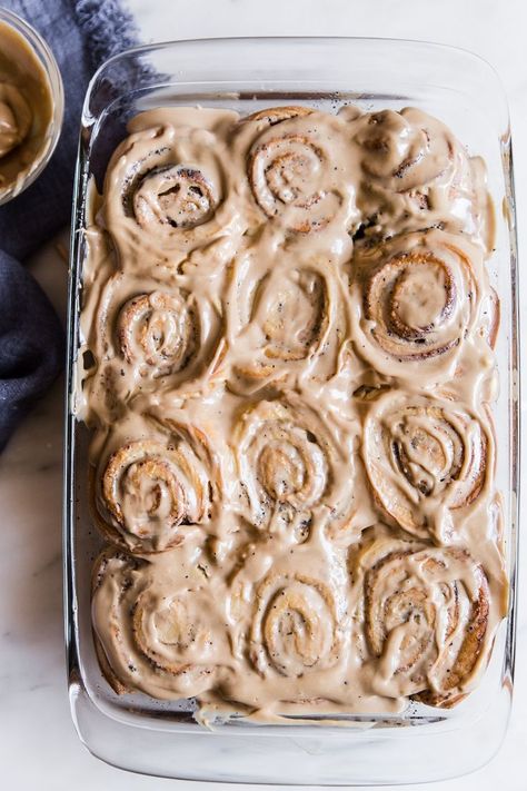 Coffee Cinnamon Rolls with Maple Cream Cheese Icing Cheesecake Cinnamon Rolls, Maple Cream Cheese, The Modern Proper, Modern Proper, Maple Cream, Cinnamon Rolls Homemade, Sweet Rolls, Cream Cheese Icing, Ground Coffee