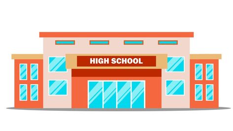 High School Building Vector. Classic. Isolated Flat Cartoon Illustration High School Building, Education Illustration, Building Vector, Father's Day Message, Cartoon Building, School Illustration, School Cartoon, An Education, School Building