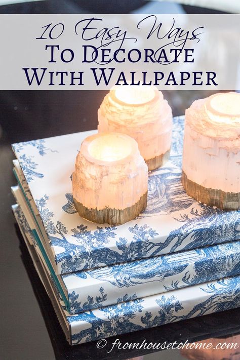 Useful Crafts For The Home, Diy Ceiling Decor, Decorate With Wallpaper, House Decor On A Budget, Wallpaper Drawers, Leftover Wallpaper, Inexpensive Artwork, Useful Crafts, Interior Design Tips And Tricks