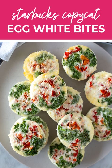 Starbucks Egg White Bites Copycat Recipe Starbucks Egg White Bites, Egg White Bites, Slow Cooker Meal Prep, Starbucks Egg Bites, Egg Bites Recipe, Healthy Starbucks, Dinner Prep, Copycat Restaurant Recipes, Starbucks Copycat