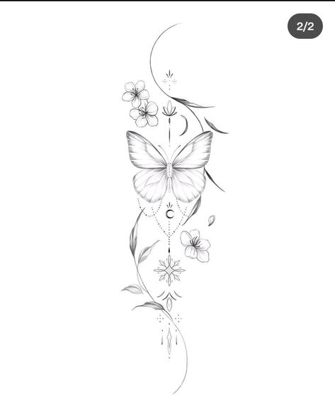 Front Shoulder Tattoos, Maching Tattoos, Butterfly Tattoos For Women, Mommy Tattoos, Tattoos For Women Flowers, Small Pretty Tattoos, Tasteful Tattoos, Spine Tattoos For Women, Tattoos For Black Skin