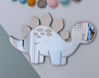 Dinosaur Mirror, Dino Bedroom, Kids Mirrors, Mirror Words, Engraving Ideas, Casas Coloniales, Bedroom Nursery, Acrylic Mirror, Decor Interior Design