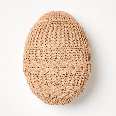 Shaped Crochet Egg Throw Pillow - Threshold™ designed with Studio McGee Ugg Pillow, Crochet Egg, Studio Mcgee, Egg Shape, Fabric Names, Crochet Designs, Same Day Delivery, Cleaning Wipes, Polyester Fabric