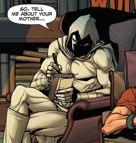 Funny Moon Knight Panels, Moonknight Icons Comics, Moon Knight And Daredevil, Moon Knight Comic Icons, Moon Knight Comic Panel, Marvel Comics Panels, Marc Spector Comic, Marvel Comic Panels, Moonknight Comic