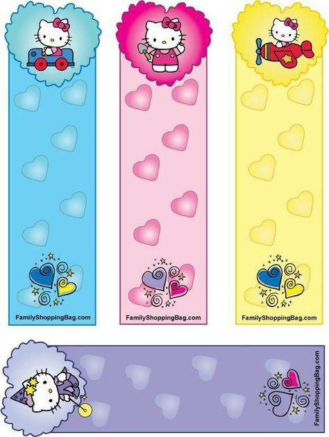 Disney Bookmarks, Purple Bookmark, Hello Kitty Book, Free Printable Bookmarks, Hello Kitty Imagenes, Money Stickers, Stationary Craft, Hello Kitty Colouring Pages, Hello Kitty Printables