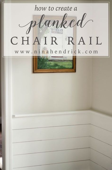 Diy Plank Wall, Shiplap Wall Diy, Diy Shiplap, Chair Exercises, Plank Walls, Chair Rail, Up House, Diy Remodel, Room Remodeling