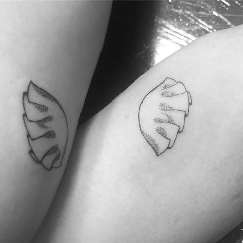 Food Matching Tattoos, Pierogi Tattoo, Body Decoration, Work Tattoo, Matching Tattoo, Back Tattoos, Patch Work, Matching Tattoos, Tattoos And Piercings