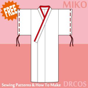 Drcos Patterns, Kimono Pattern Free, Cosplay Patterns, Cosplay Sewing, Kimono Costume, Kimono Sewing Pattern, Gilet Kimono, Diy Kimono, Shrine Maiden