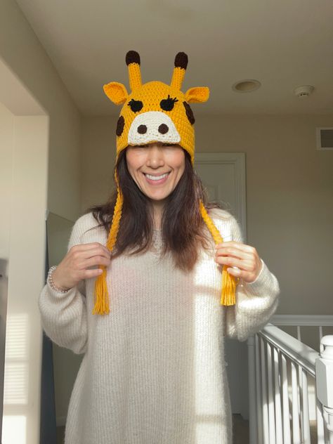 Giraffe crochet hat - giraffe hat Crochet Giraffe Hat, Giraffe Ears, Giraffe Hat, Giraffe Stuffed Animal, Puppy Hats, Crochet Costumes, Crochet Giraffe, Repeat Crafter Me, Single Crochet Decrease