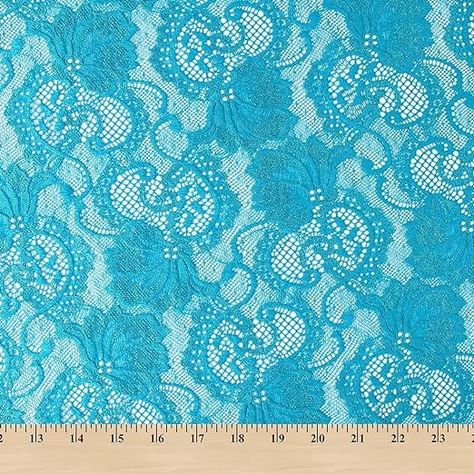 Amazon.com: Stretch Lace Fabric Embroidered Poly Spandex French Floral Victoria 58" Wide by The Yard (Turquoise) Soft Embroidery, Dresses Dance, Stretch Lace Fabric, Wedding Apparel, Evening Gown Dresses, Bridal Fabric, French Floral, Fabric Floral, Stretch Lace