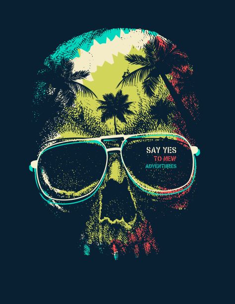 Sketch Tattoo Design, Psy Art, Tshirt Design Inspiration, Skull Artwork, Surf Tshirt, Graphic Tshirt Design, Skull Wallpaper, Shirt Print Design, Vintage Typography