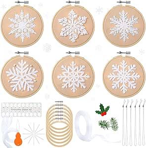 Snowflake Cross Stitch, Snowflake Embroidery, Winter Embroidery, Crewel Embroidery Kits, Christmas Embroidery Patterns, Hand Embroidery Kit, Needle Threader, Halloween Embroidery, Diy Cross