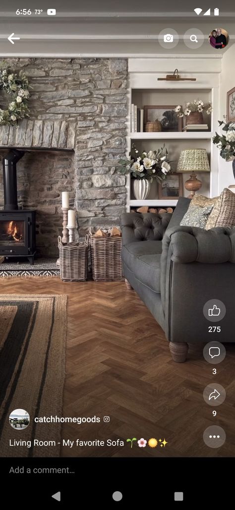 Autumn Living Room, Inglenook Fireplace, Cottage Renovation, Cosy Living, Cottage Living Rooms, Have A Lovely Weekend, Cottage Interiors, Cottage Living, Luxury Vinyl Flooring