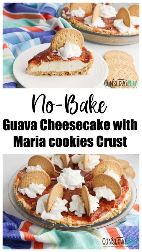 No-Bake Guava Cheesecake with Maria cookies Crust Guava Cheesecake, Healthy Chocolate Mug Cake, Maria Cookies, Sweet Bakes, Vegetarian Desserts, Flan Recipe, Best Cheesecake, Easy Cheesecake Recipes, Chocolate Mug Cakes