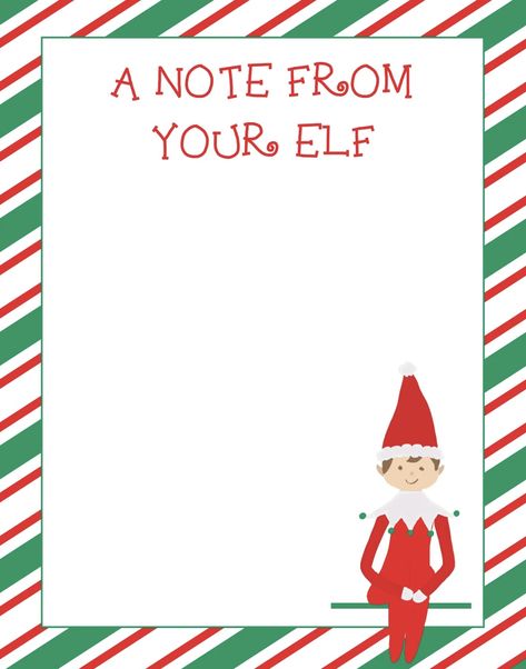 Printable Note from Elf on the shelf Elf On The Shelf Stationary Printable, Elf Stationary Printable Free, Elf On The Shelf Note Ideas, Note From Elf On The Shelf Arrival, Elf Note For Bad Behavior, Notes From Elf On The Shelf, Elf On The Shelf Notes Printable Free, Free Elf On The Shelf Printables, Note From Elf