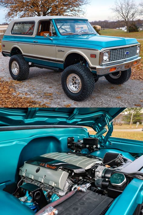 A stunning restoration! This custom 1972 Chevrolet K5 Blazer is powered by a new GM Connect & Cruise direct-injected Gen 5 LT1 V8 engine producing 460hp, paired with a new GM 4L70E transmission and an NP205 transfer case. It will be crossing the block with No Reserve at WestWorld of Scottsdale January 20-28. 1972 Chevy Blazer, Chevy Blazer K5, Ppg Paint, Beadlock Wheels, K5 Blazer, Digital Gauge, Custom Chevy Trucks, Suv Cars, Road Design