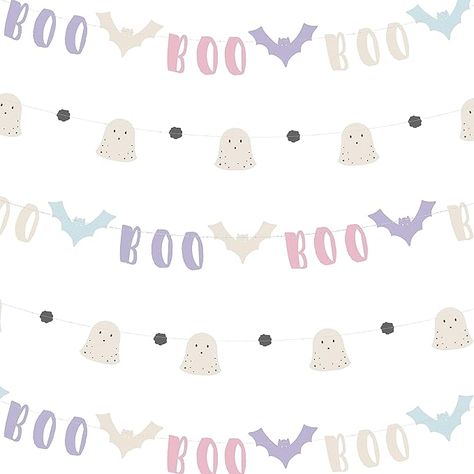 Pastel Bat Boo Ghost Garlands for Halloween Party Decorations Cute Boo Banner Halloween Theme Birthday, Halloween Banners, Halloween Photo Booth, Photo Booth Background, Background Backdrop, Halloween Garland, Party Garland, Cute Bat, Boo Ghost