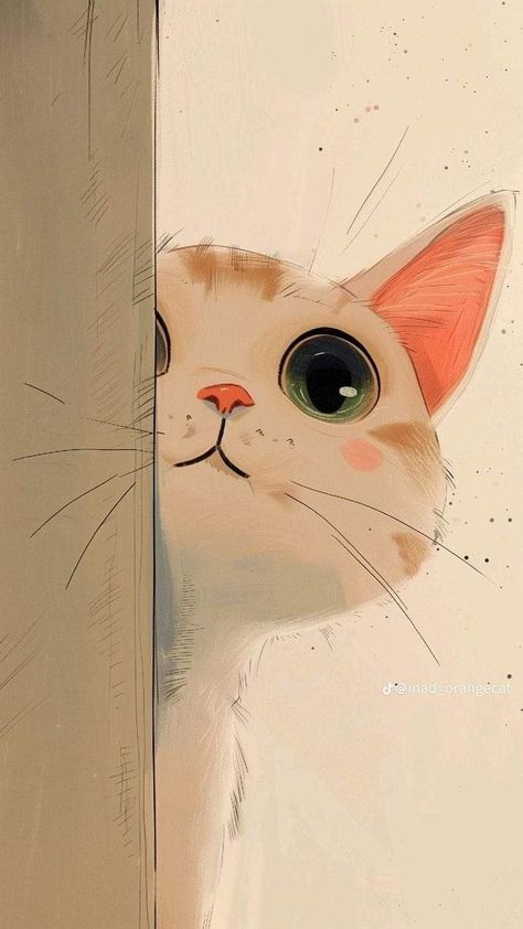 رسم كاريكاتير, Cat Phone Wallpaper, Cats Art Drawing, Cat Phone, Girly Art Illustrations, Cat Wallpaper, Anime Scenery Wallpaper, Cat Illustration, Cute Wallpaper Backgrounds