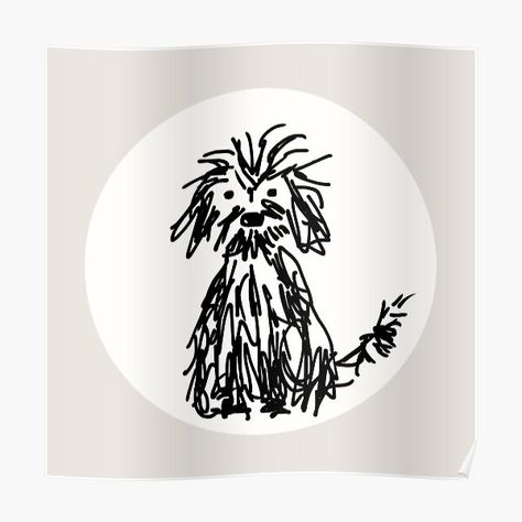 Scruffy Dog Posters | Redbubble Scruffy Dog Drawing, Scruffy Dog Tattoo, Dog Posters, Dog Drawing Simple, Scruffy Dogs, Mutt Dog, Puppy Valentines, Irish Terrier, Black And White Dog