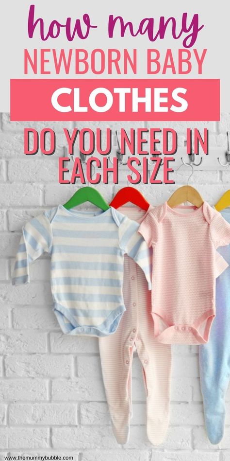 Newborn baby clothes buying guide. How many clothes you need in each size so that you have plenty of clothes, but don't overspend! Newborn List, Newborn Baby Outfits, Newborn Needs, Newborn Baby Tips, Newborn Baby Clothes, Newborn Onesies, Baby Prep, Preparing For Baby, Newborn Essentials