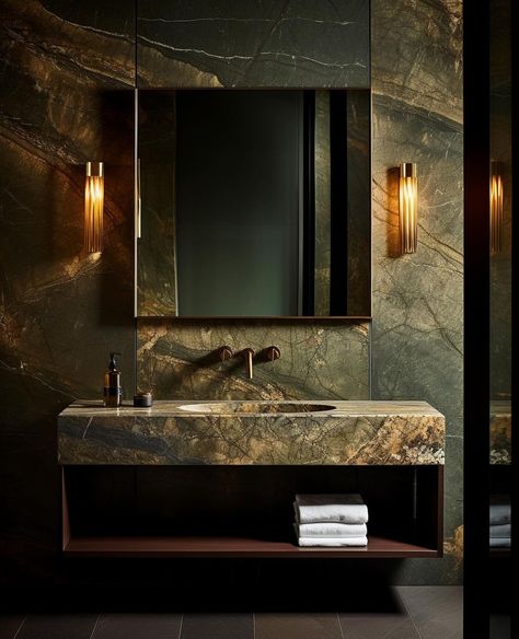 Kateryna Kulesh • interiorZING | marble and atmospheric lighting ✨ AI assisted designs by @interiorzing . . . . #cratestyle #bathroom #bathroominspo #bathroomideas... | Instagram Atmospheric Lighting, Modern Bathroom Interior, Restroom Design, Downstairs Loo, The World Of Interiors, Stone Bathroom, Industrial Bathroom, Modern Bathrooms, Bathroom Design Inspiration