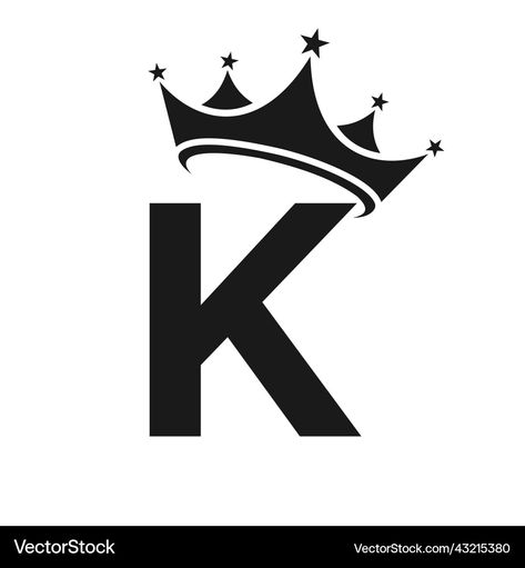 K Crown Logo, Crown Vector, K Letter, King Crown, Crown Logo, Letter K, Vector Template, Cricut Ideas, Vector Logo