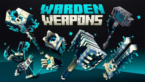 Warden Weapons Warden Armor Minecraft, Warden Minecraft, Minecraft Warden, Crk Oc, Minecraft Items, Minecraft Marketplace, Soul Hunters, Voxel Art, Minecraft Mod