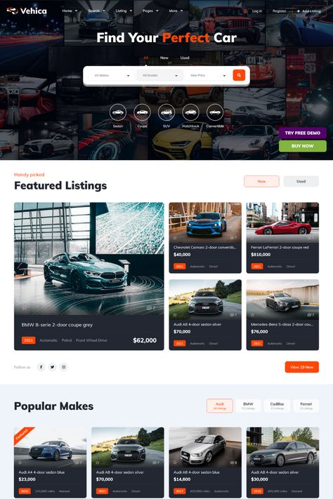 Vehica - Drive Your Car Dealer Business with this Powerful Automotive Listing WordPress Theme. Create a visually appealing and user-friendly car dealer website with Vehica. Featuring a modern design, advanced search options, and easy inventory management, Vehica is the ultimate WordPress theme for automotive listings. Showcase your car inventory, offer pricing plans, and engage with potential buyers with its responsive layout. Inventory Management, Wordpress Theme Design, Car Prices, Car Dealership, Wordpress Themes, Wordpress Theme, Website Design, Wordpress, Modern Design