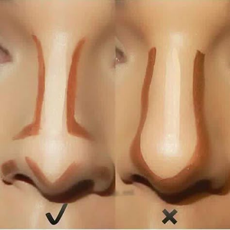 Makeup Tips Contouring, Teknik Makeup, Membentuk Alis, Nose Makeup, Drag Make-up, Makeup Order, Makeup Tip, Nose Contouring, Smink Inspiration