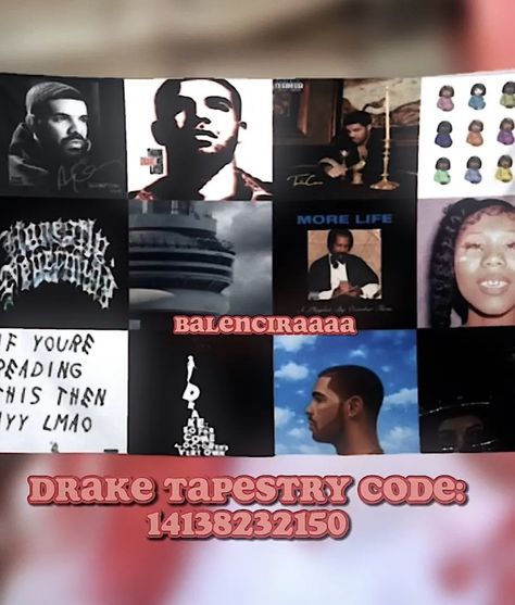 Bloxburg Drake Decals, Drake Bloxburg Codes, Baddie Room Bloxburg, Drake Decal Bloxburg, Roblox Tapestry Code, Bloxburg Picture Id Codes Album Covers, Decal Ideas Bloxburg, Tapestry Codes For Bloxburg, Cd Decals Bloxburg